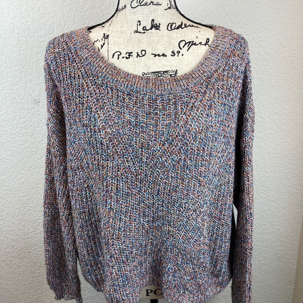 *Express Confetti Split Back Oversized Long Sleev… - image 2